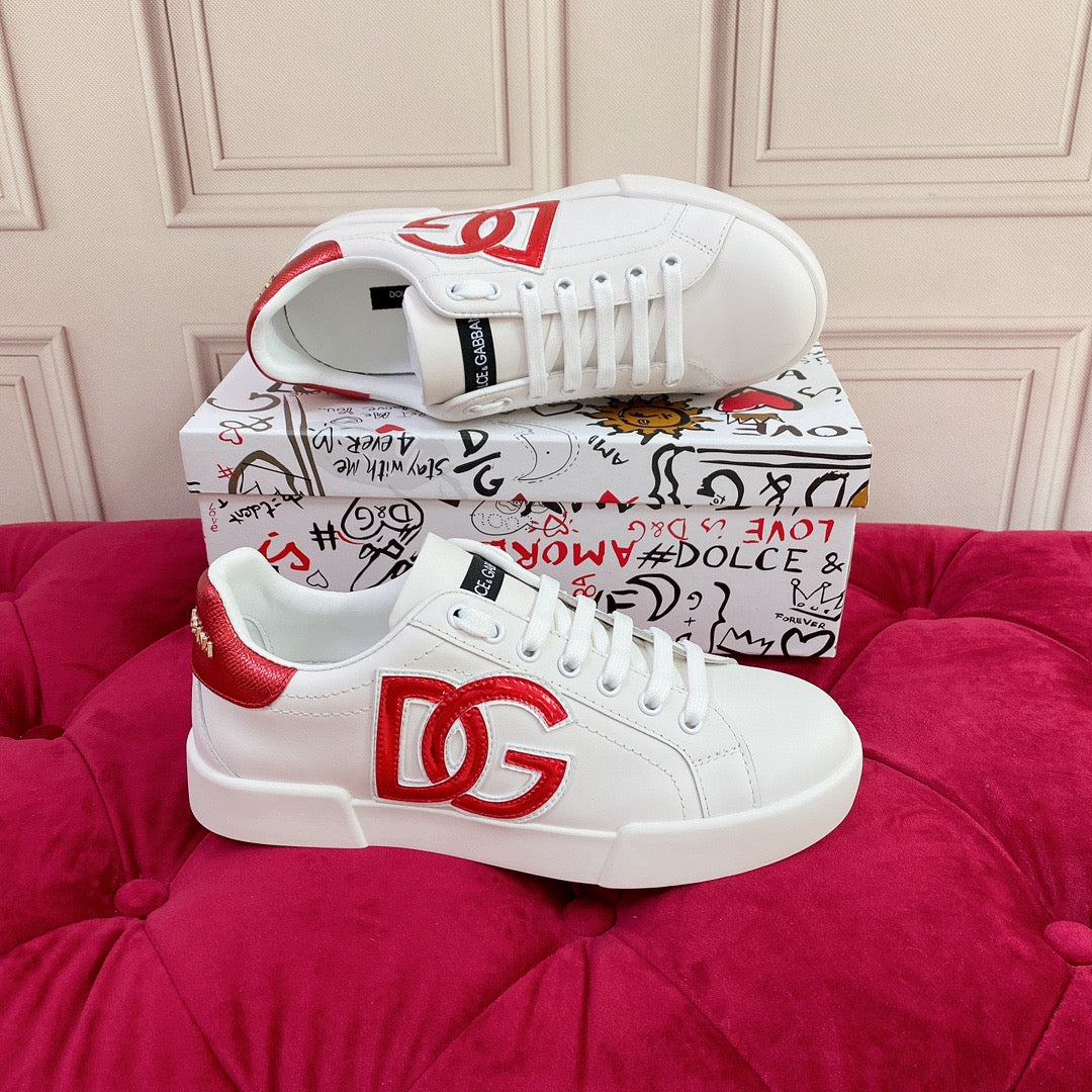 D*G 2026 Luxury Genuine Leather Casual Sneakers - Italian Designer Unisex Shoes