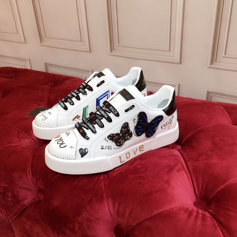 D*G 2026 Luxury Genuine Leather Casual Sneakers - Italian Designer Unisex Shoes