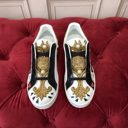 D*G 2026 Luxury Genuine Leather Casual Sneakers - Italian Designer Unisex Shoes