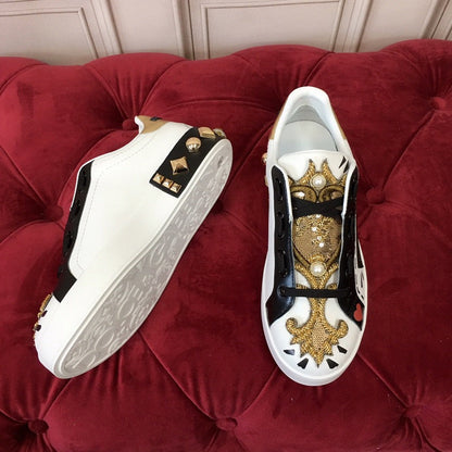 D*G 2026 Luxury Genuine Leather Casual Sneakers - Italian Designer Unisex Shoes