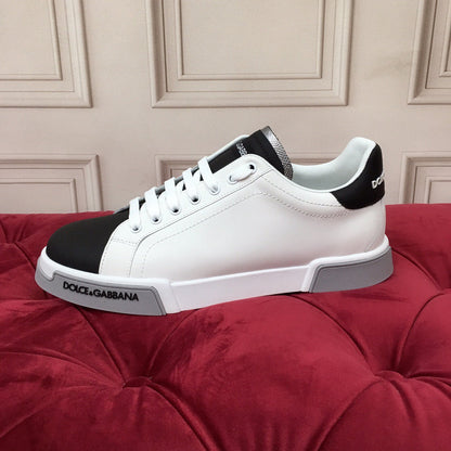 D*G 2026 Luxury Genuine Leather Casual Sneakers - Italian Designer Unisex Shoes