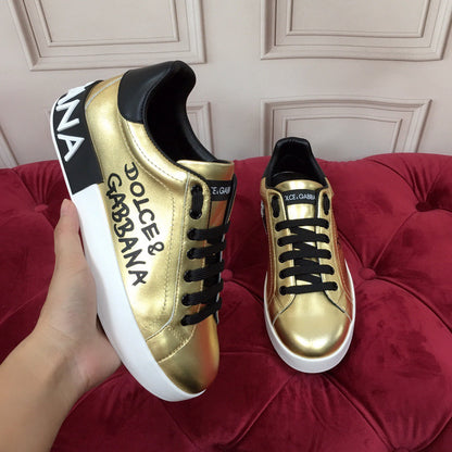 D*G 2026 Luxury Genuine Leather Casual Sneakers - Italian Designer Unisex Shoes