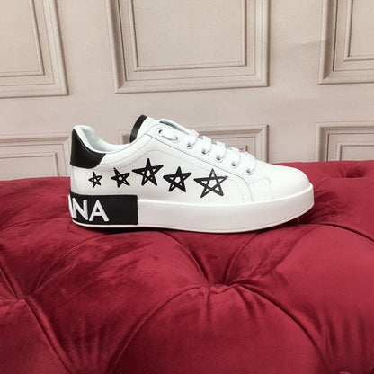 D*G 2026 Luxury Genuine Leather Casual Sneakers - Italian Designer Unisex Shoes