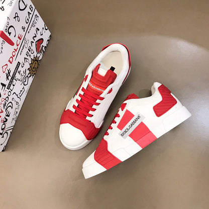 D*G 2026 Luxury Genuine Leather Casual Sneakers - Italian Designer Unisex Shoes
