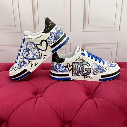D*G 2026 Premium Leather Casual Sneakers - Designer Unisex Shoes in 2 Styles
