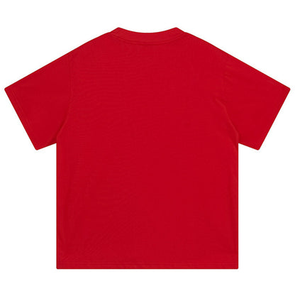 Sp5der Spider Web Print Gothic Punk T-Shirt Red