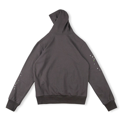 Sp5der Green Foam Printing High Weight Hoodie-Grey #8209