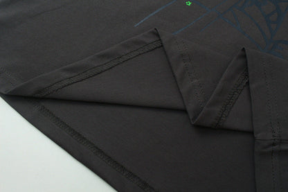 Sp5der Green Foam Printing High Weight T-Shirt Grey