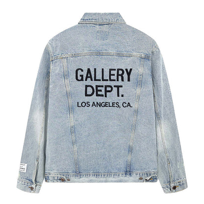 Gallery Dept. letter embroidered washed denim Jacket