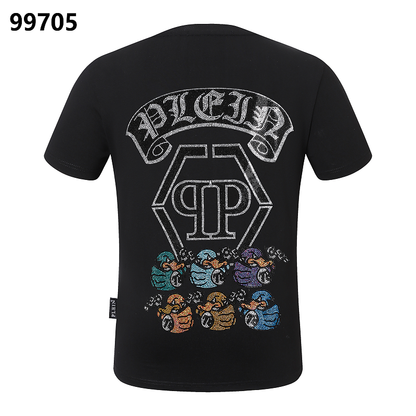 P**P Men's Platinum Cut Logo Emblem T-Shirt | Black White