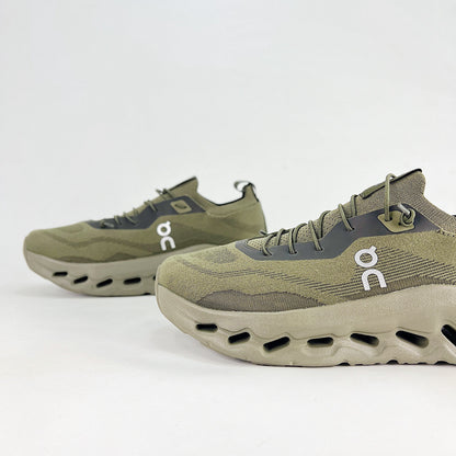 Loewe × On Cloudsurfer – Unisex Lightweight Breathable Luxury Collaborative Running Shoes | Olive Green & Charcoal