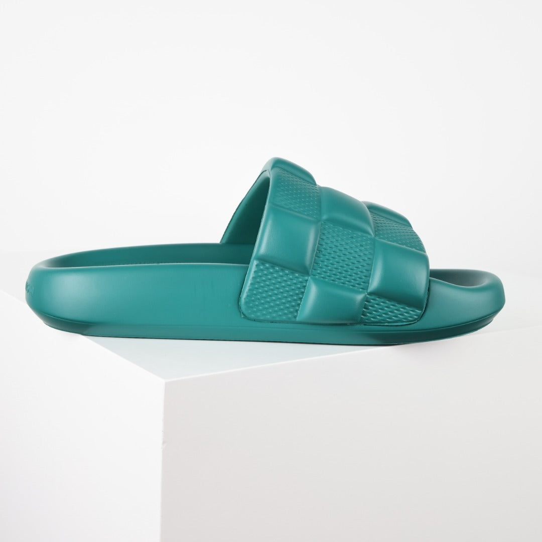 L***V Waterfront Slide Sandals — Monogram Embossed Waterproof Pool Beach Slippers