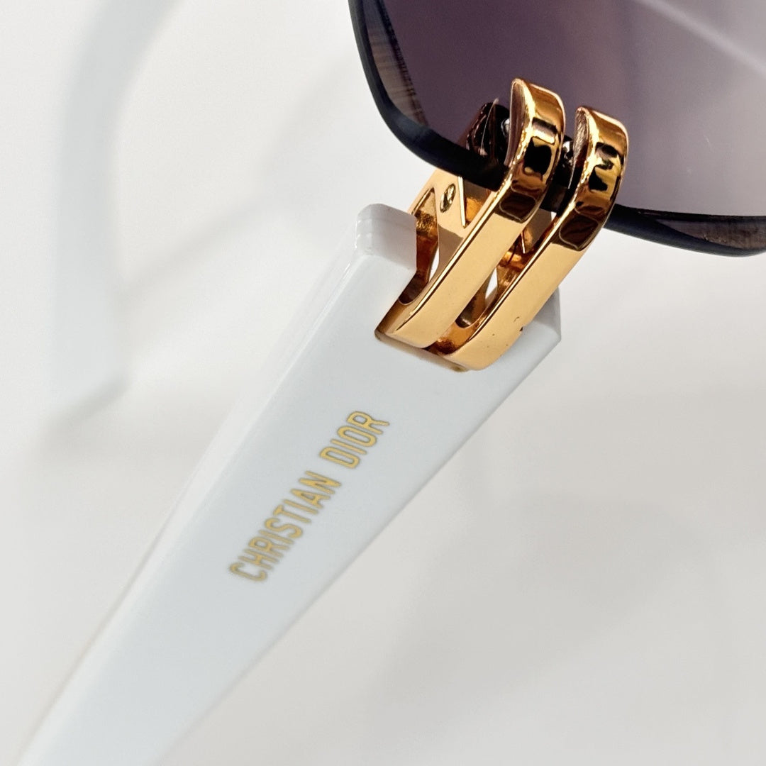 D**R Rimless Butterfly Sunglasses | Gold Wave Metal Nose Bridge, Triple-Bar Temple Connector, Tortoiseshell & Black Acetate | 6 Colors