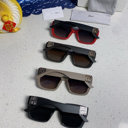 D**R Oversized Square Sunglasses | Red & Black Two-Tone Frame, Grey Gradient Lenses & 3D Logo Temple | 4 Colorways