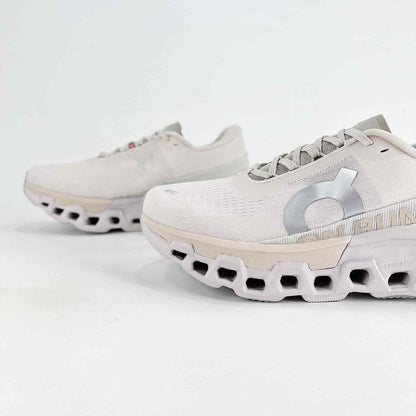 On Cloudmonster 2 – Unisex Lightweight Breathable Maximum Cushioning Running Shoes | Pearl White & Silver