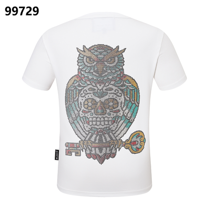P**P Men's Couple Style Logo Emblem T-Shirt | Black White