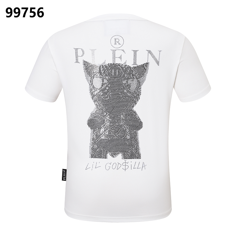 P**P Men's Campus Style Logo Emblem T-Shirt | Black White