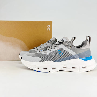 On Running Cloudmonster – Grey & Cobalt Blue Unisex Maximum Cushion Road Running Shoes