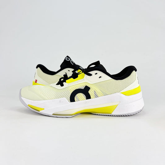 On The Roger Pro Fire – Ivory White & Neon Yellow Unisex Breathable Anti-Slip Tennis Shoes