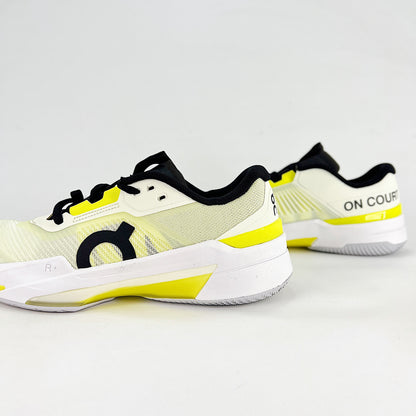 On The Roger Pro Fire – Ivory White & Neon Yellow Unisex Breathable Anti-Slip Tennis Shoes