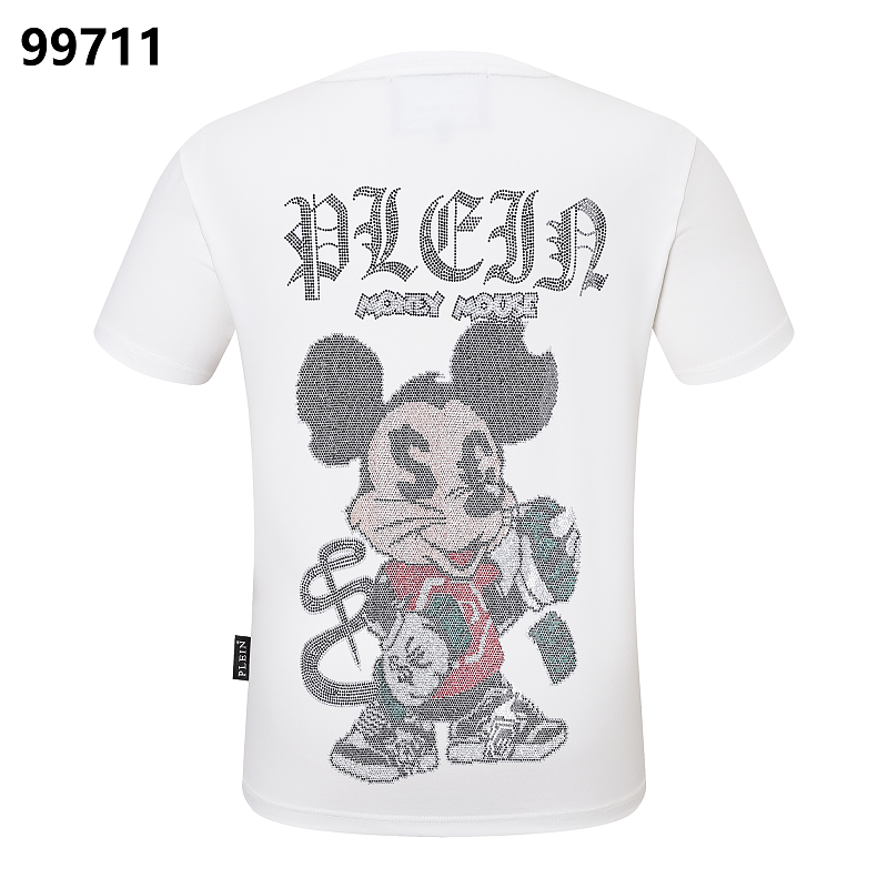 P**P Men's Extended Size Logo Emblem T-Shirt | Black White M-3XL