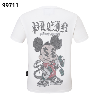 P**P Men's Extended Size Logo Emblem T-Shirt | Black White M-3XL