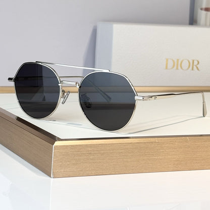 D**R Round Sunglasses | Double-Bridge Metal Frame & Solid Tinted Lenses | 6 Colorways