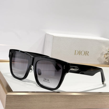 D**R Bold Square Acetate Sunglasses | Thick Frame, CD Metal Inlay, Three-Rivet Temple, Flat & Gradient Lenses | 6 Colors