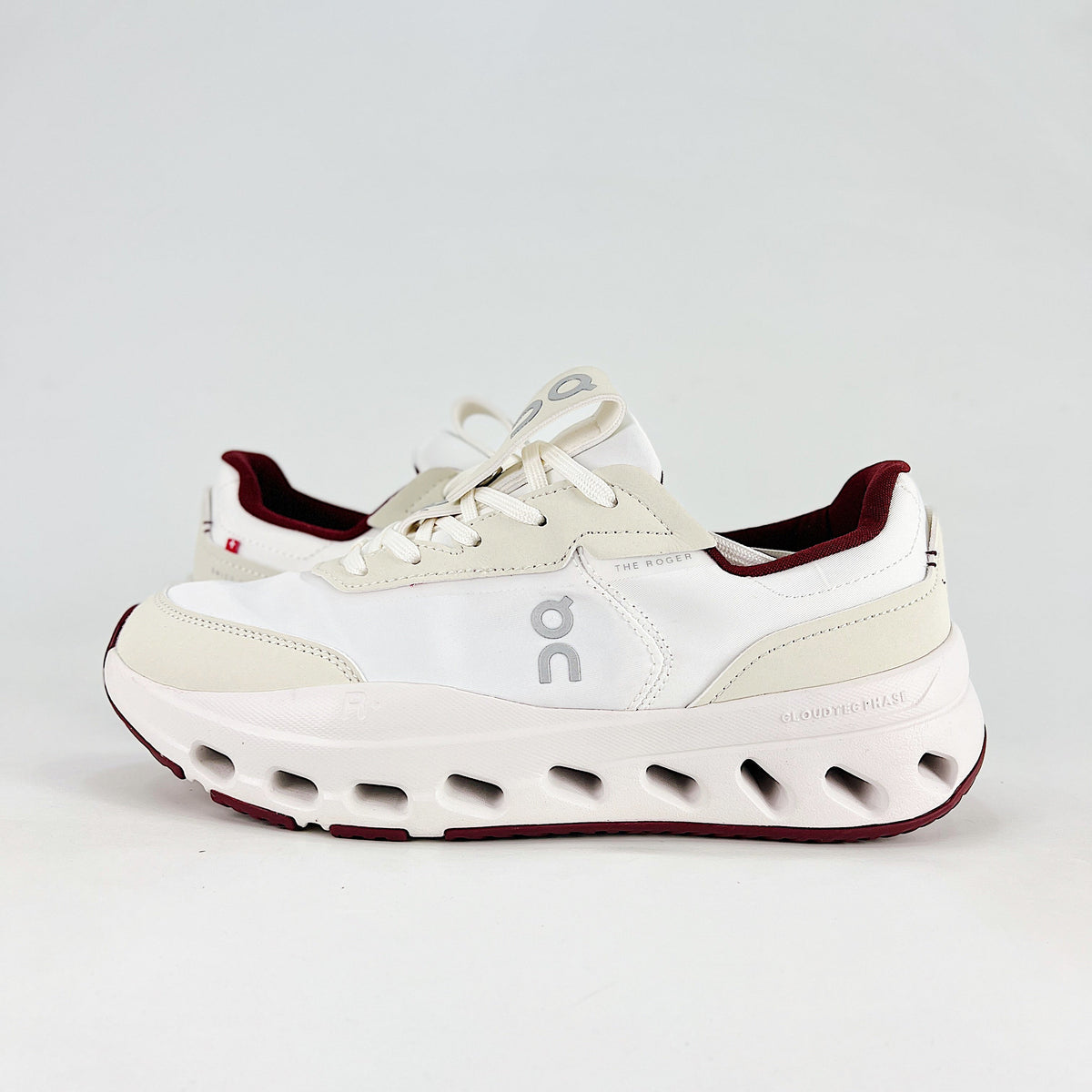 On THE ROGER Wildcard – Unisex Lightweight Breathable Versatile Lifestyle Sneaker | White, Cream & Burgundy