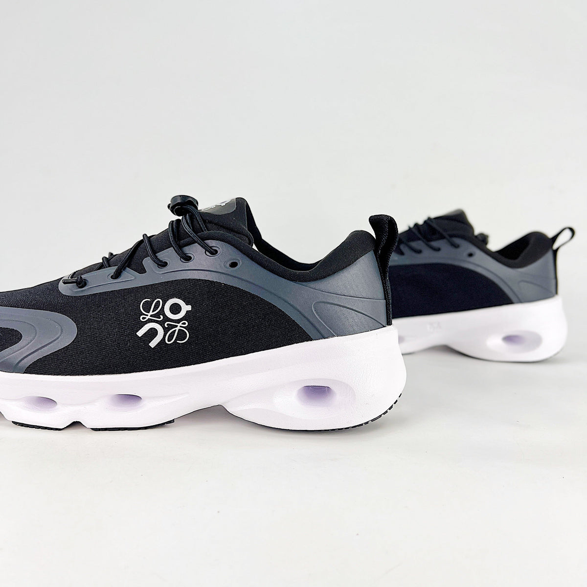 Loewe × On Cloudsolo – Unisex Lightweight Breathable Luxury Collaborative Running Shoes | Black & Slate Gray