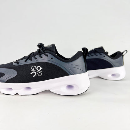 Loewe × On Cloudsolo – Unisex Lightweight Breathable Luxury Collaborative Running Shoes | Black & Slate Gray
