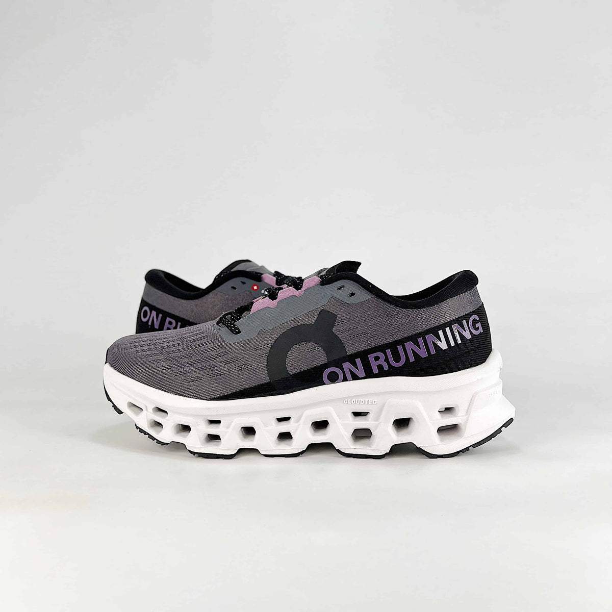 On Cloudmonster 3 – Unisex Lightweight Breathable Maximum Cushioning Running Shoes | Charcoal & Purple