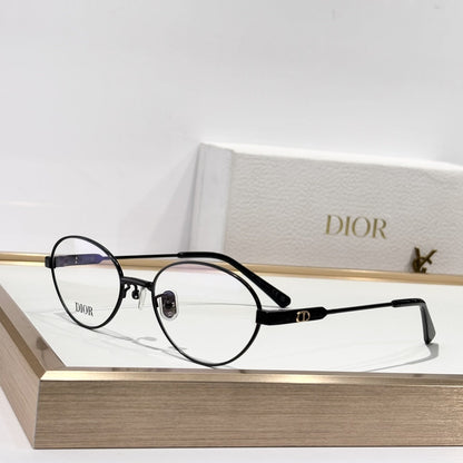 D**R Round Optical Glasses | Gold, Black, Burgundy & Silver Metal Frame, Cannage or CD Temple Block, Blue-Light Lenses | 4 Colors