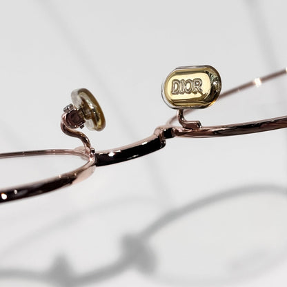 D**R Round Optical Glasses | Gold, Black, Burgundy & Silver Metal Frame, Cannage or CD Temple Block, Blue-Light Lenses | 4 Colors