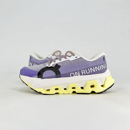 On Cloudmonster 3 – Women's Lightweight Breathable Maximum Cushioning Running Shoes | Lavender & Neon Yellow