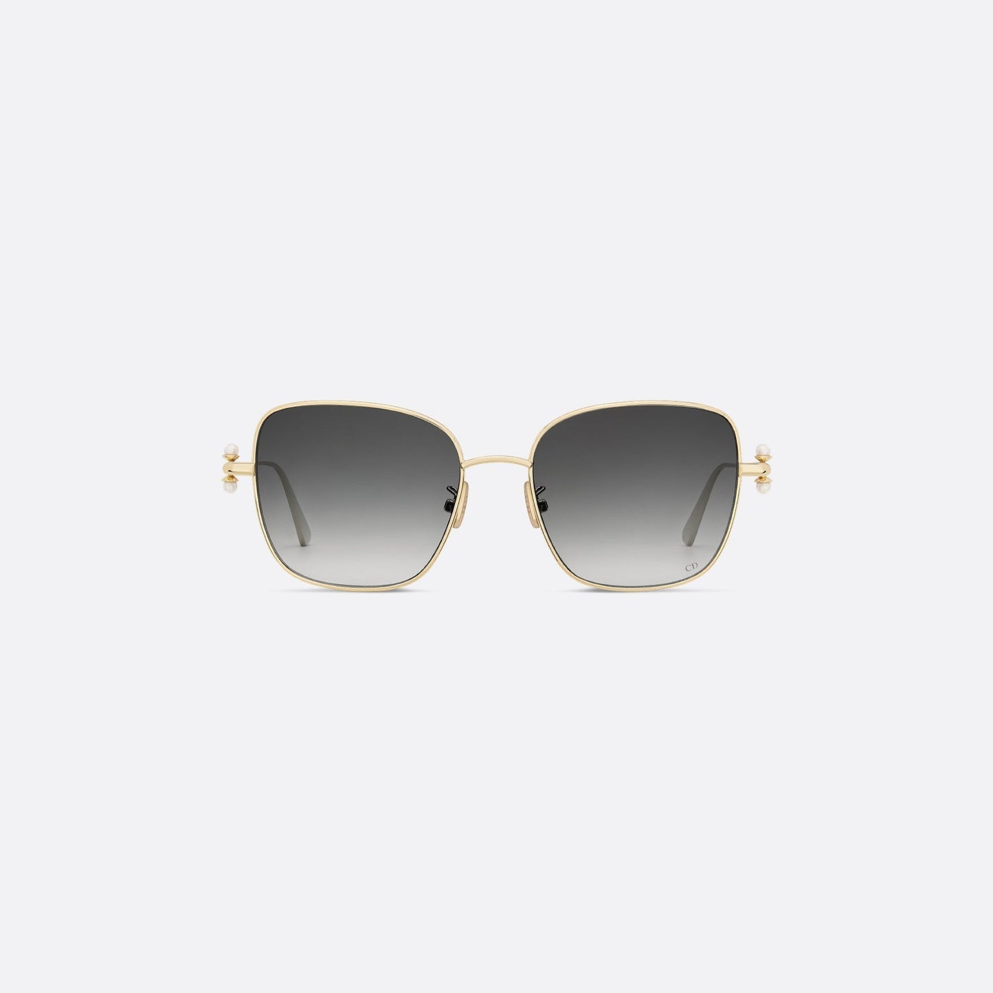 D**R Butterfly Square Sunglasses | Gold Metal Frame, Pearl Hinge Detail, Gradient Rose-Brown Lenses | Multiple Colors