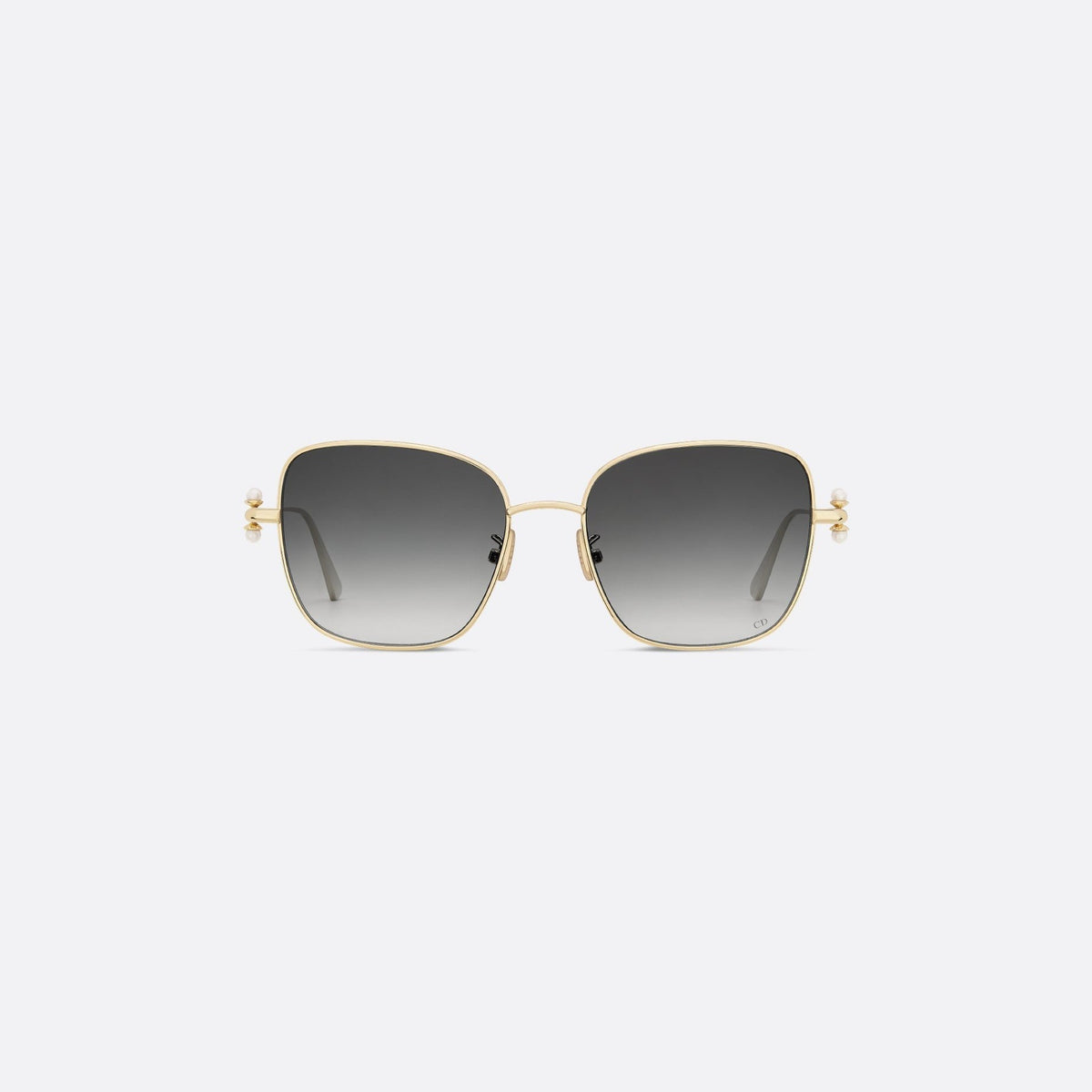 D**R Butterfly Square Sunglasses | Gold Metal Frame, Pearl Hinge Detail, Gradient Rose-Brown Lenses | Multiple Colors