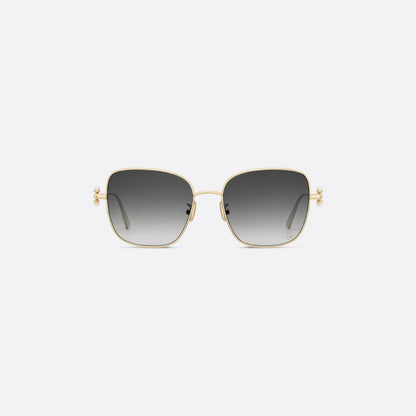 D**R Butterfly Square Sunglasses | Gold Metal Frame, Pearl Hinge Detail, Gradient Rose-Brown Lenses | Multiple Colors