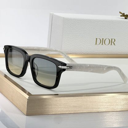 D**R BlackSuit Square Sunglasses | Havana Striped Acetate Frame, Dark Grey Lenses | Multiple Colors