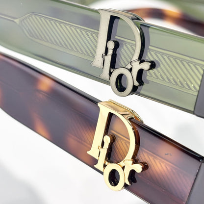 D**R DiorBlackSuit Sunglasses | Oversized Square Acetate Frame, CD Letter Metal Hinge, Gradient & Flat Lenses | 6 Colors