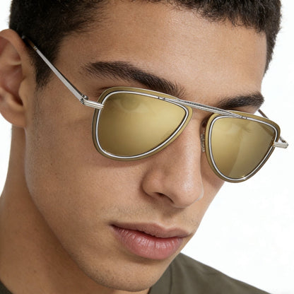 D**R 30Montaigne S6U Rimless Sunglasses | Gold Metal Frame, Brown Gradient Bevelled Lenses, CD Logo Temple | Multiple Colors