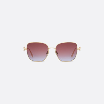 D**R Butterfly Square Sunglasses | Gold Metal Frame, Pearl Hinge Detail, Gradient Rose-Brown Lenses | Multiple Colors