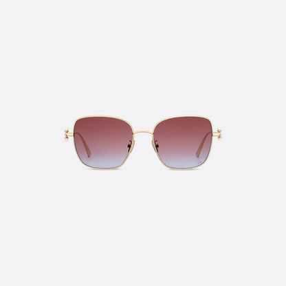 D**R Butterfly Square Sunglasses | Gold Metal Frame, Pearl Hinge Detail, Gradient Rose-Brown Lenses | Multiple Colors