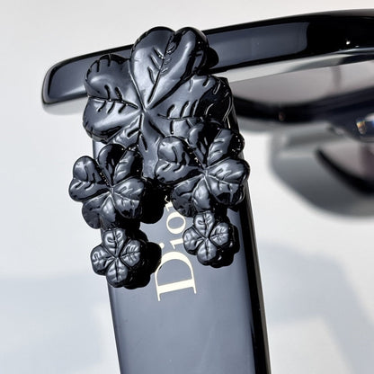 D**R Lady 95.22 Butterfly Sunglasses | Black Acetate Frame, Gradient Grey Lenses, Floral Detail | Multiple Colors
