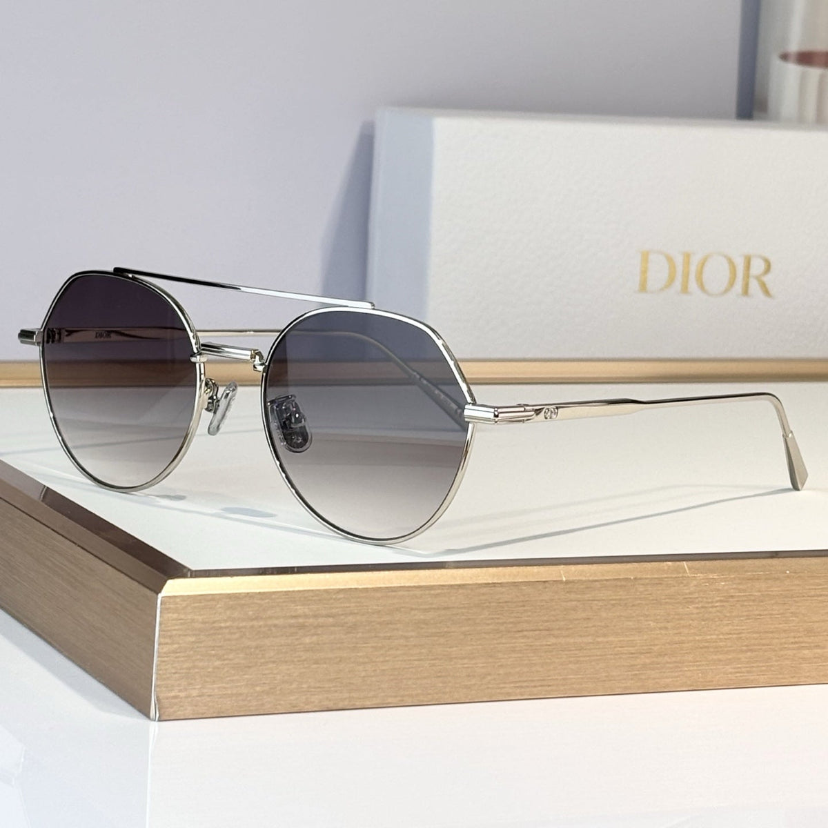 D**R Round Sunglasses | Double-Bridge Metal Frame & Solid Tinted Lenses | 6 Colorways