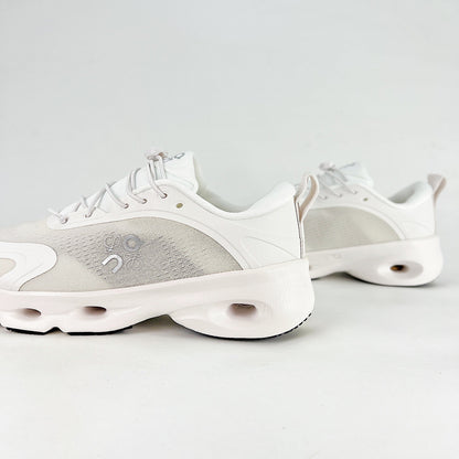 Loewe × On Cloudsolo – Unisex Lightweight Breathable Luxury Collaborative Running Shoes | White & Pearl Gray