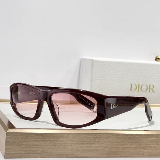 D**R DiorB27 S1I Rectangle Sport Sunglasses | Burgundy Acetate Frame, Pink Gradient Lenses, Dior Script Temple | Multiple Colors