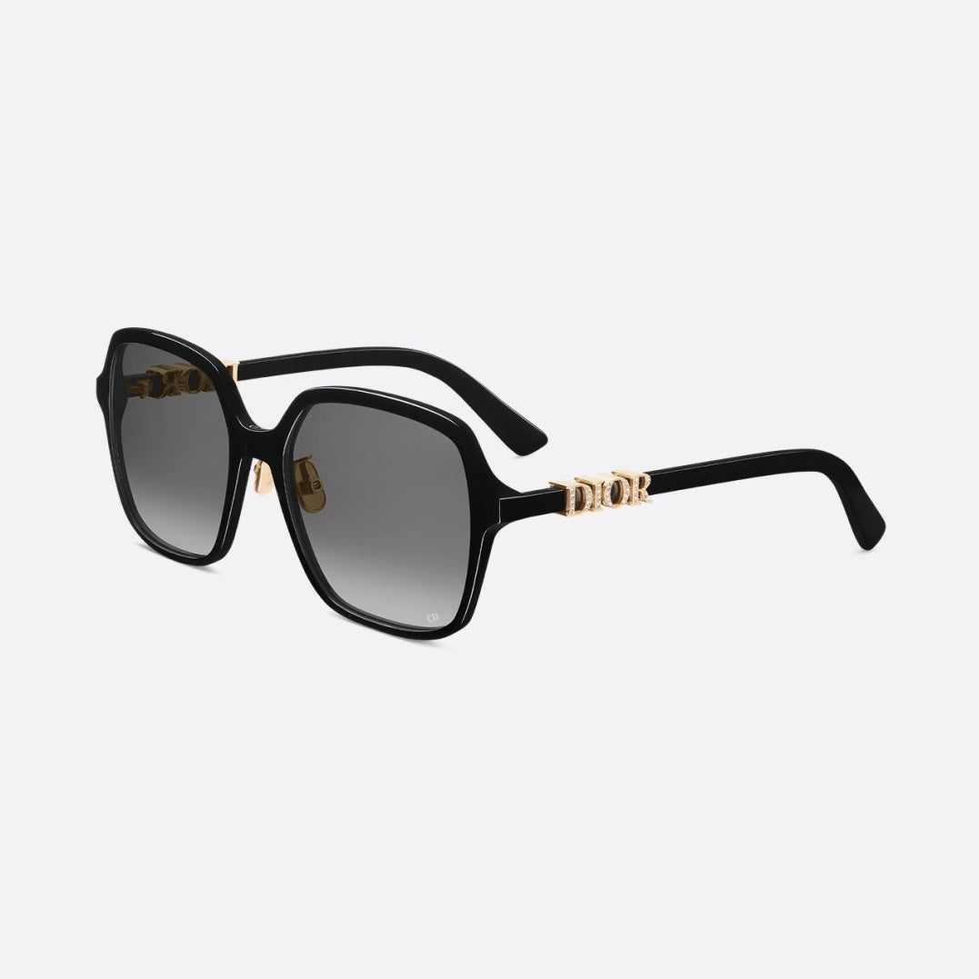 D**R DiorNuit A1U Oversized Square Sunglasses | Transparent Smoke Grey Acetate Frame, Brown Gradient Lenses, Gold DIOR Letter Temple | Multiple Colors