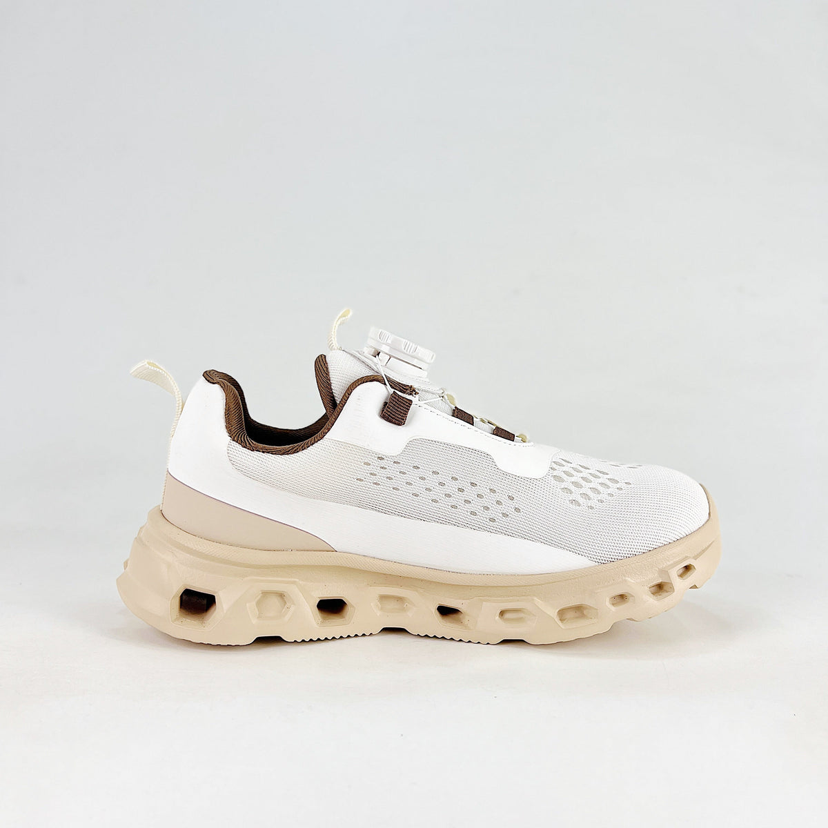 On Cloudmonster 2 – Unisex Lightweight Breathable Maximum Cushioning Running Shoes with BOA Fit System | White & Cream