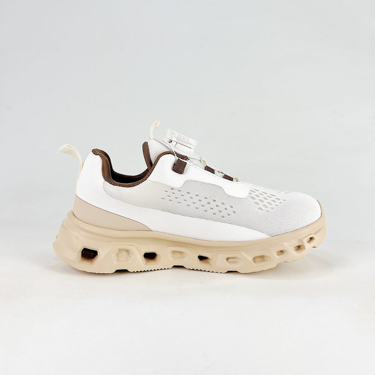 On Cloudmonster 2 WQ – Kids Lightweight Breathable Supportive Running Shoes | White & Sand